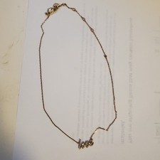 Rose Gold Plated Necklace with Dainty "Love" Script Charm 18" Chain