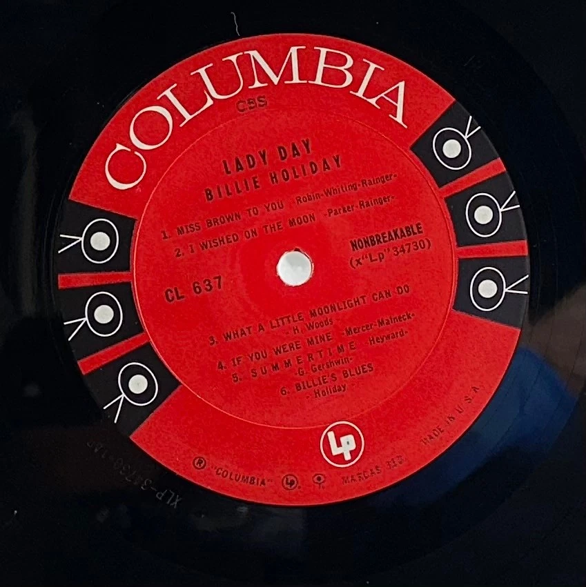 LP: Billie Holiday, Lady Day, Columbia, Mono, 1954, 6 eye, Jazz - Image 3 of 4