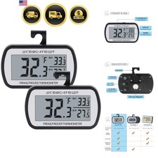 Refrigerator Thermometer Digital Fridge Freezer Thermometer with Magnetic Bac...