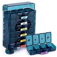Weekly Pill Organizer 4 Times a Day   Large 7-Day Pill Box with Drawer Design 