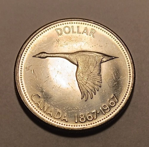 1967 Canadian Commem $1 Dollar, Elizabeth II, .800 Silver *** LOW SHIPPING ***