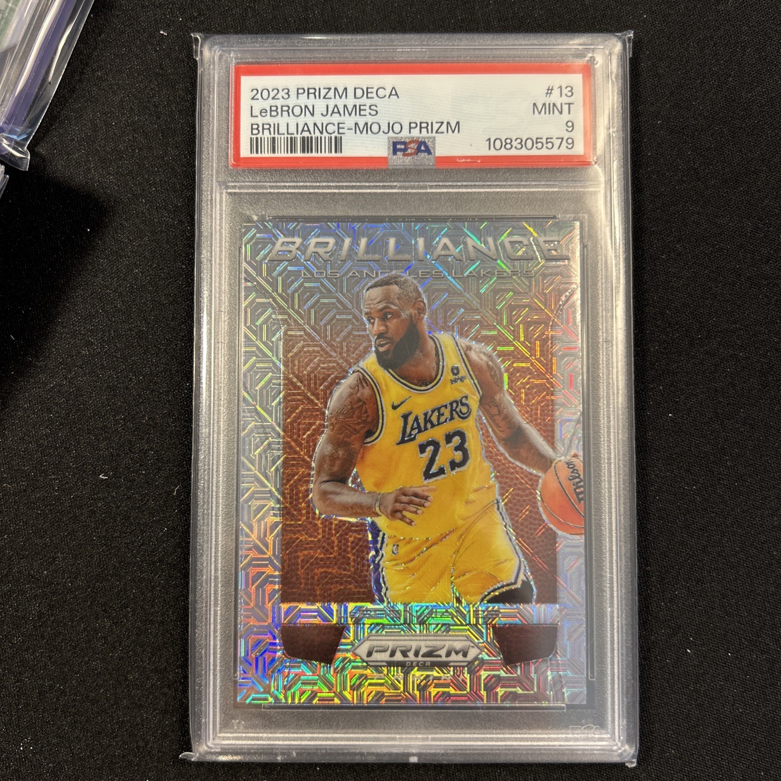 LEBRON JAMES 2023-24 PANINI PRIZM DECA BRILLIANCE MOJO LAKERS /25