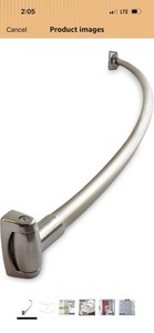POZ 5ft Curved Adjustable Metal Shower Curtain Rod Brushed Nickel Modern
