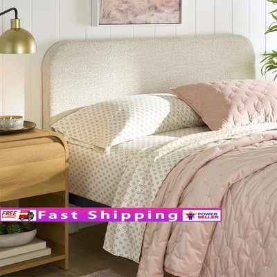 Boucle Upholstered Headboard Adjustable Full Queen Soft Comfort Bedroom Decor US