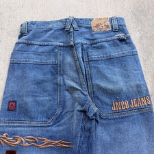 Jnco Jeans Barbwire 90s Jnco Tribal Size 36x32 Black, Gold Tribal Embroidery