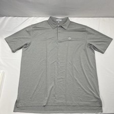 Peter Millar Mens Summer Comfort Golf Polo Shirt size XXL Gray Embroidered Logo
