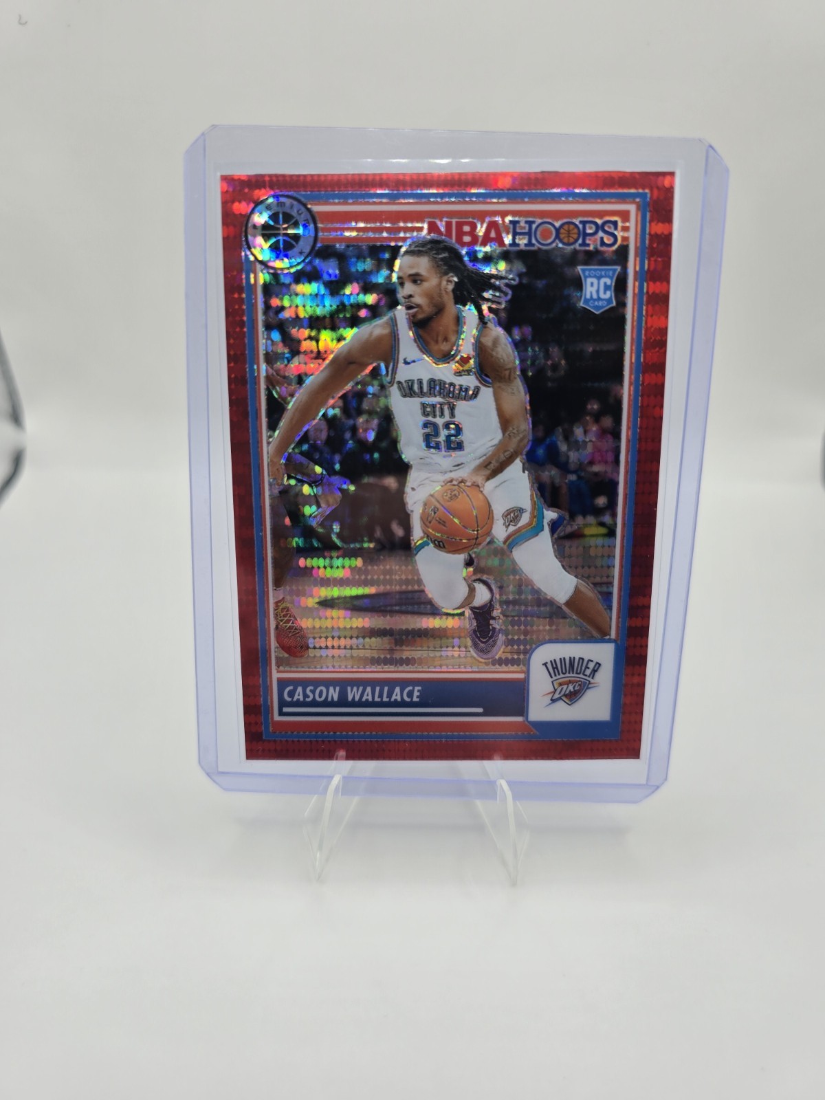 2023-24 Panini Nba Hoops Premium Stock - Cason Wallace #76 Red Pulsar Prizm (RC)