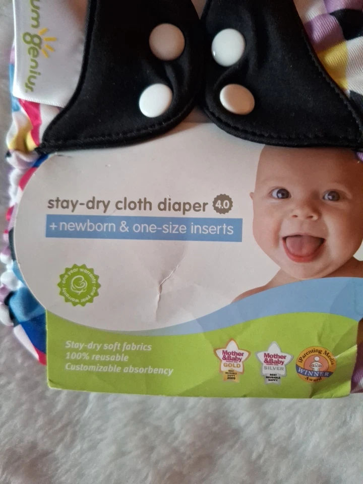 Bum Genius Baby All in One Snap Stay Dry Cloth Diaper OS 8-35+lbs Pocket Style - Image 3 of 4