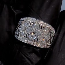 Women s Geometric Cubic Zirconia Brass Weddin...