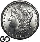 1887-S Morgan Silver Dollar Choice BU++, San Francisco Mint, 90% Silver $1 Coin