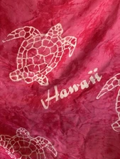 Hawaii Aloha Beachwear Sarong Wrap Turtle Print Pink Soft Cute