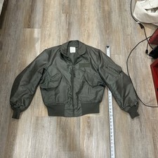 Vintage Military Cold Weather CWU-45/P Green Flight Bomber Jacket Size Medium