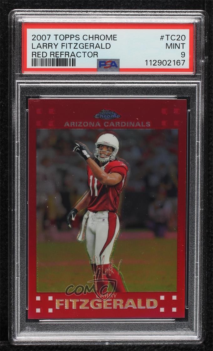 2007 Topps Chrome Red Refractor 123/139 Larry Fitzgerald #TC20 PSA 9 MINT 3q4