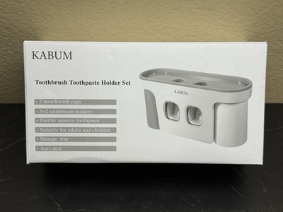 Toothbrush Holders For Bathrooms Toothpaste Dispenser 2 Cups Automatic Toothpast