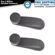 Black Window Crank Handle Pair Set of 2 for Silverado Sierra Truck Pickup