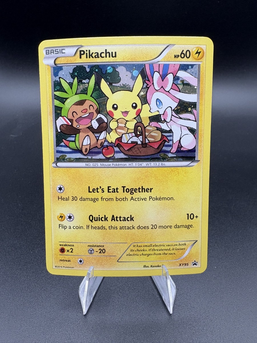 Pokemon TCG 2016 Pikachu XY95 Black Star Promo Cosmos Holo Rare HD