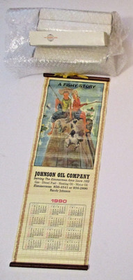 12 NOS VTG 1990 BAMBOO STYLE JOHNSON OIL ZIMMERMAN ADVERTISING FISHING CALENDARS