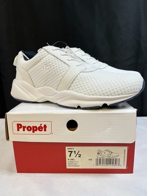 Propét Mens Stability X MAA012M White Navy Lace Up Sneaker Shoes Size US 7.5 3E