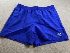 Mens Adidas 2XL Blue Swim Shorts With Liner 6" Inseam