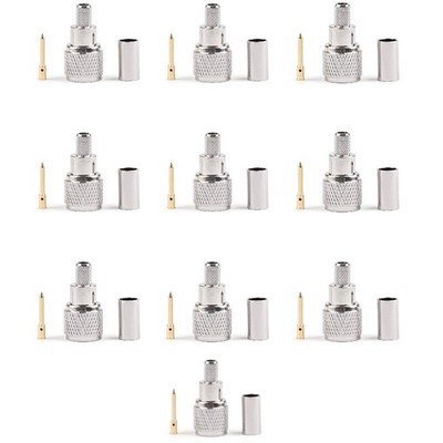 Artudatech 10Pcs Mini-UHF Male Crimps Connector for RG-58/U Cable Motorola... 