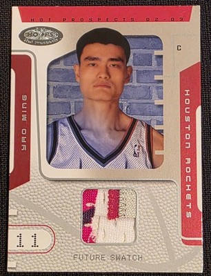 2002-03 Hoops Hot Prospects - Future Swatch Yao Ming #81 (MEM, RC) HOF Rookie