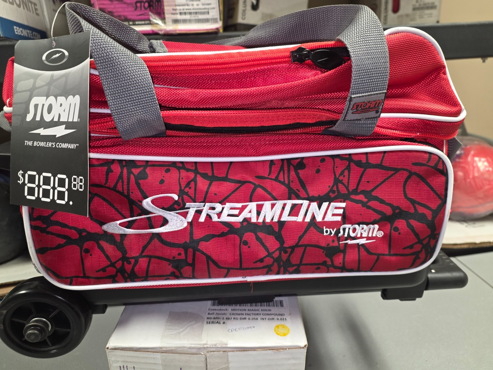 New Storm Streamline Red/Black 2 Ball Roller Bowling Bag