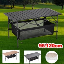 Foldable Camping Table Height-Adjustable Roll-up Picnic Table with Storage Bag