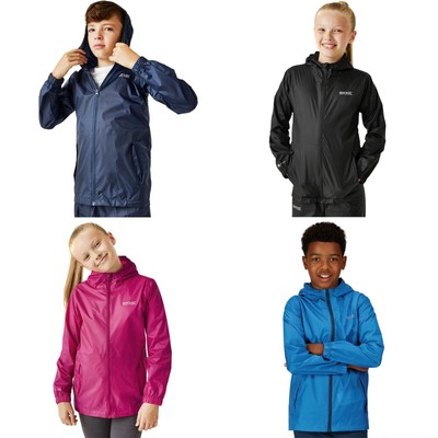 Regatta Kinder Junioren Pack it III wasserdichte Outdoor-Wanderjacke mit Kapuze Mantel