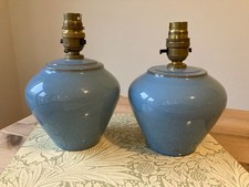Pair of Denby Colonial blue hand thrown Stoneware table lamp bases