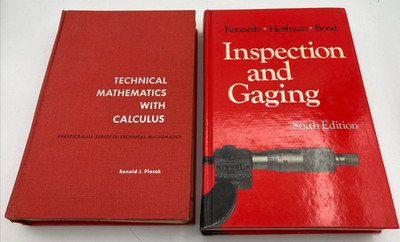 Lot of 2 Vintage Technical Books Mathematics Inspection And Gaging