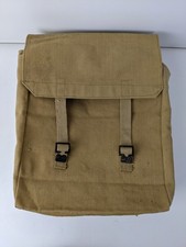 Vintage 50s Army Military Messenger Field Bag Linen Canvas Satchel 1953