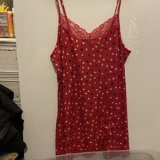 NWT Joyspun Woman's Red Hearts  Lace trim knit Chemise sz 2X 18W-20W 
