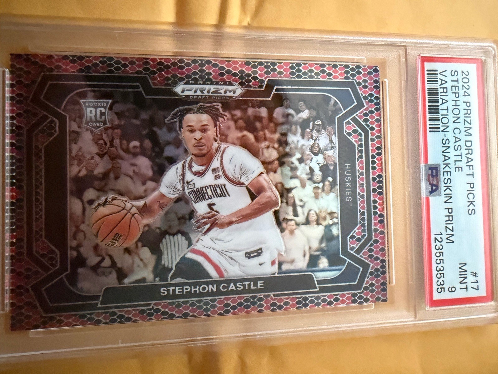 2024 Prizm Draft Picks Collegiate Stephon Castle RC Snakeskin #17 PSA 9