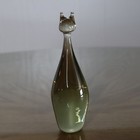 Vintage Art Glass Cat Figurine / Statue. Glass Art Paper Weight
