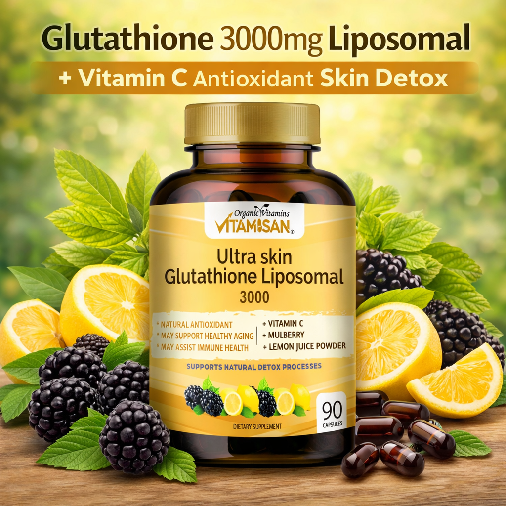 viva naturals glutathione Liposomal 3000 + Vitamin C Antioxidant Support 90 Caps EvenSkinTone Size:100x2 ml Glutathione and Vitamin C