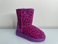 Ugg Girl's Purple Pink Leopard Print Short Boots 9 US
