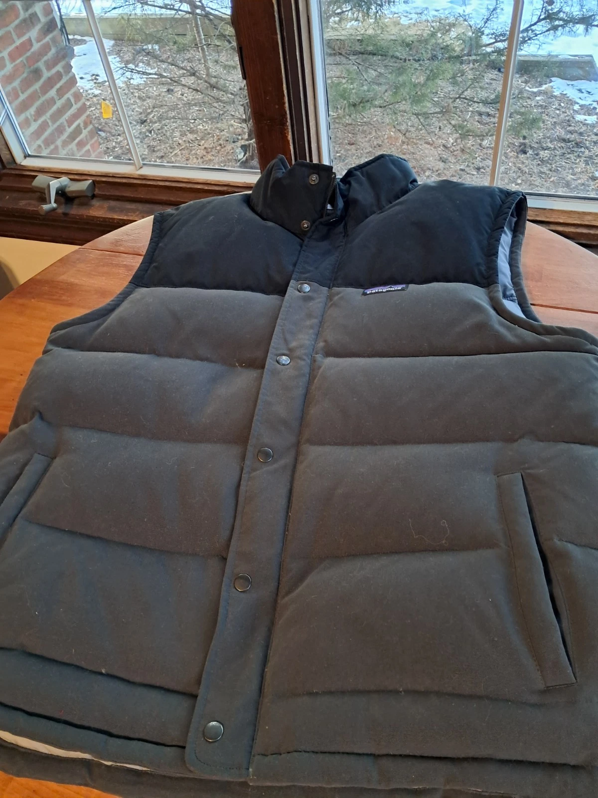 Patagonia Vest Mens Large Grey Reversible Insulated Puffer Bivy