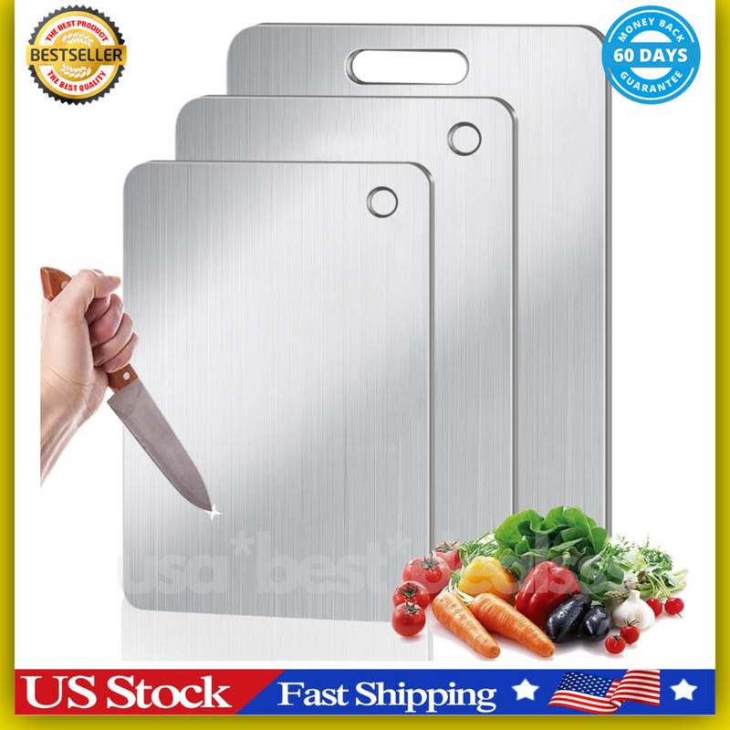Titanium Cutting Board Set of 3, 100% Pure Titanium Cutting Boards for Kitchen
