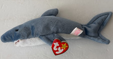 ty Beanie Baby -  Crunch the shark 1996 - Gray and White -  Stamp #217