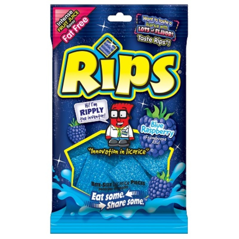 12x Rips Bites Blue Raspberry Candy Peg Bag Snack Treats Bulk New 4oz 8690₽