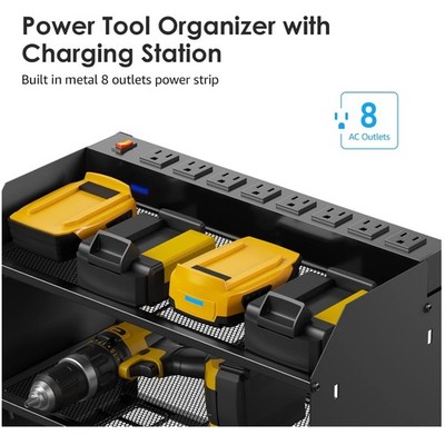 Power Tool Organizer with Charging Station - Heavy Duty Rack