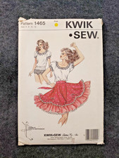 Kwik Sew Pattern 1465 Misses Square Dance Skirt  Bodysuit Sizes 6-8-10-12 SB9 