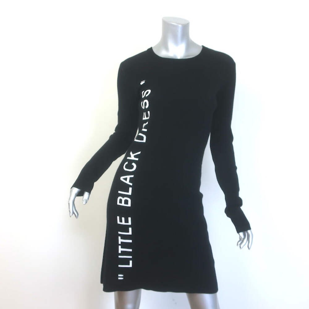 Off-White c/o Virgil Abloh Little Black Dress Black Stretch Knit Size Small