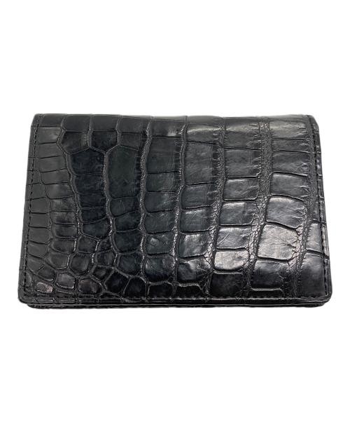 青木鞄 Embossed business card case, JRA leather black