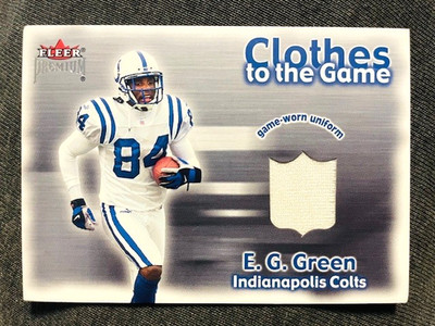 2001 Fleer Premium E.G. Green Clothes To The Game Used Worn Jersey Relic Card