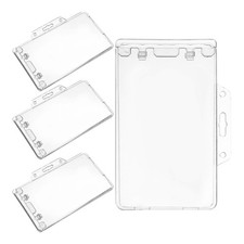 4 Pcs Portable Id Cards Holder Security Badge Name Holders Horizontal