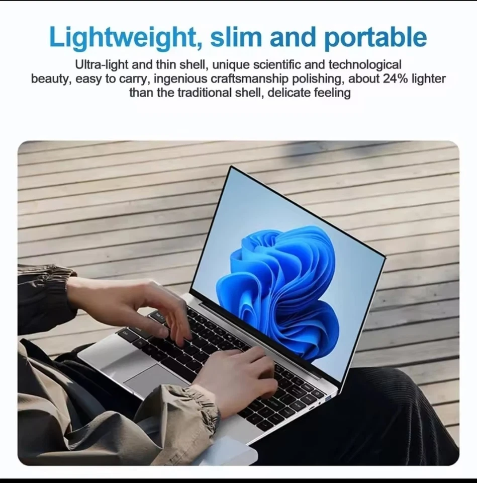 Notebook Pc Portatile Atom Ram 12Gb SSD 256Gb Win11 Pro 14" FHD - Immagine 4 di 4