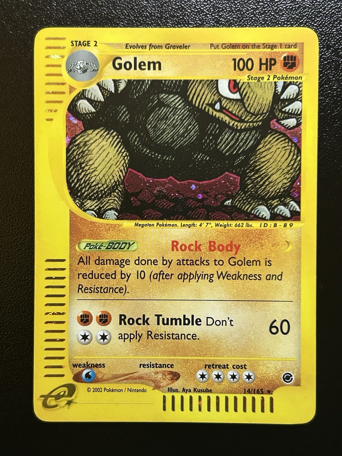 GOLEM Pokemon Card - WOTC - Expedition Base Set - 14/165 - HOLO - NM (A)
