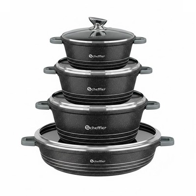 8-teilig Kochtopfset Induktion 20/24/28/32cm Topfset mit Pfanne Kochgeschirr Set