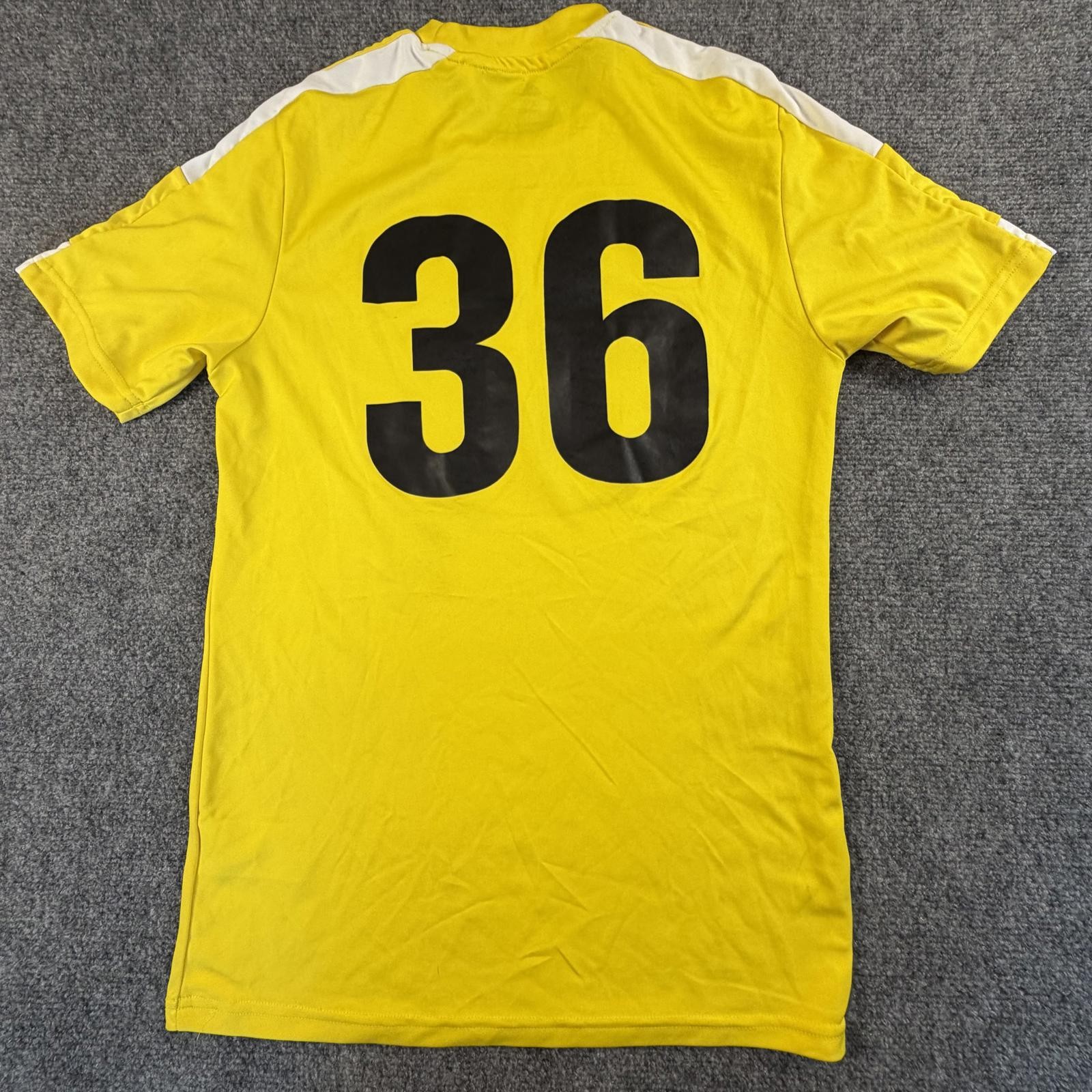 Adidas Yellow Soccer Number 36Jersey Size XS #1468 thumbnail 4